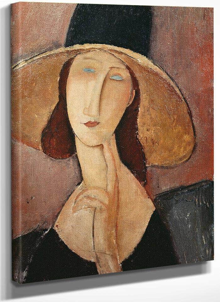 Portrait Of Jeanne Hebuterne In A Large Hat By Amedeo Modigliani Fine Art Print