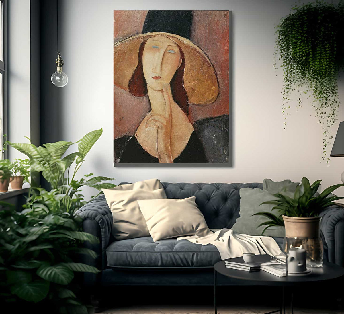 Portrait Of Jeanne Hebuterne In A Large Hat By Amedeo Modigliani Fine Art Print