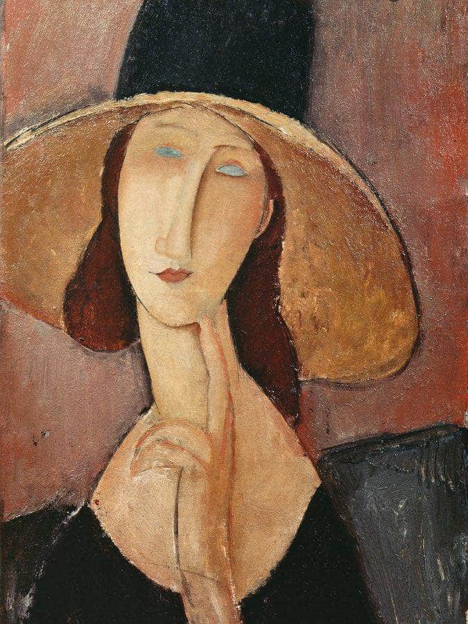 Portrait Of Jeanne Hebuterne In A Large Hat By Amedeo Modigliani Fine Art Print