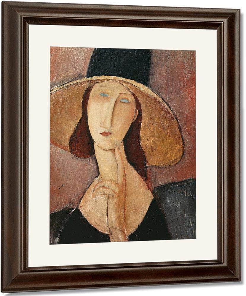 Portrait Of Jeanne Hebuterne In A Large Hat By Amedeo Modigliani Fine Art Print