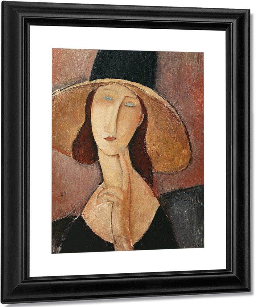 Portrait Of Jeanne Hebuterne In A Large Hat By Amedeo Modigliani Fine Art Print