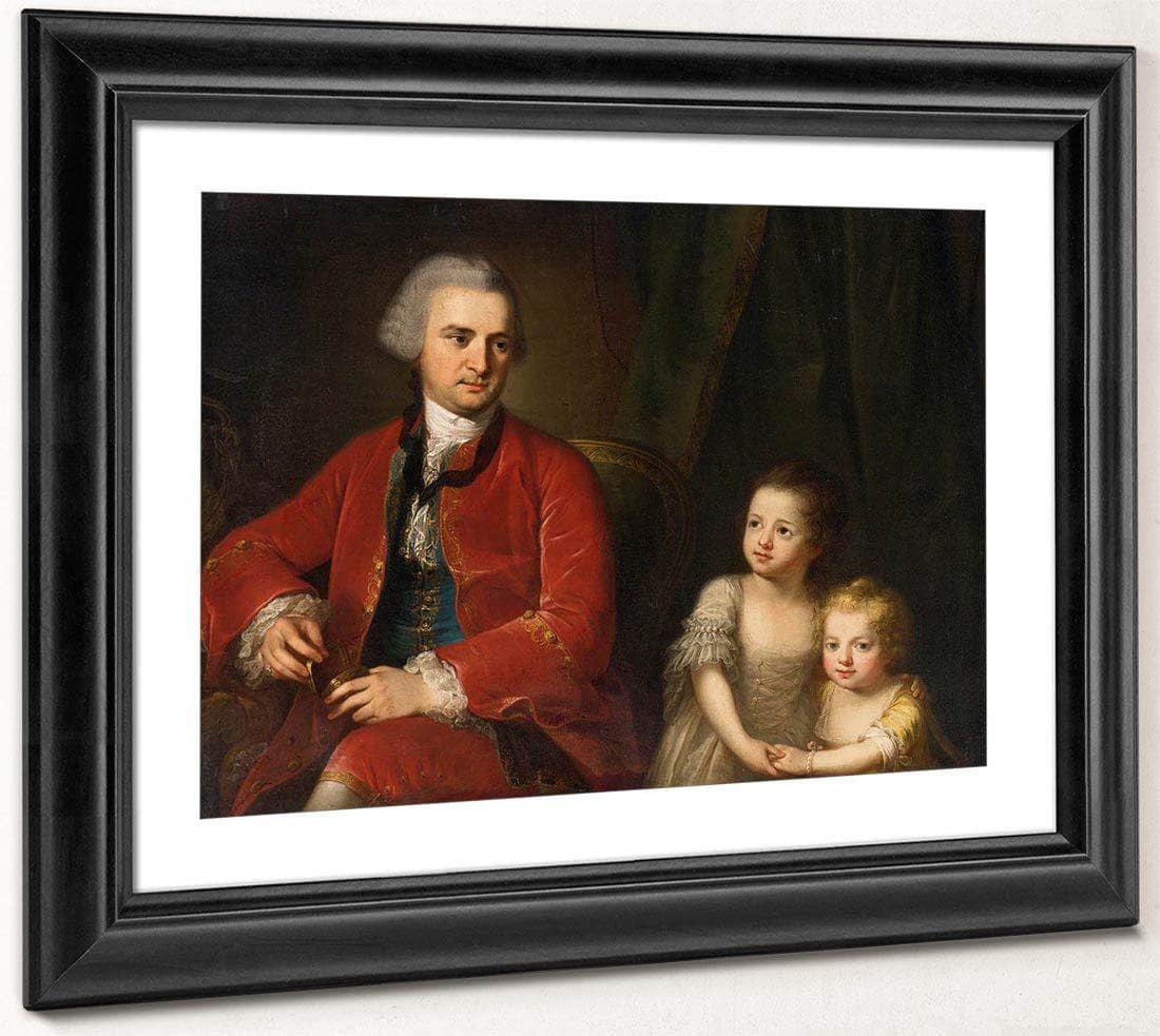 Portrait Of John Apthorp And His Daughters 1764 Oil On Canvas 97 X 135 Cm Private Collection By Angelica Kauffmann Fine Art Print