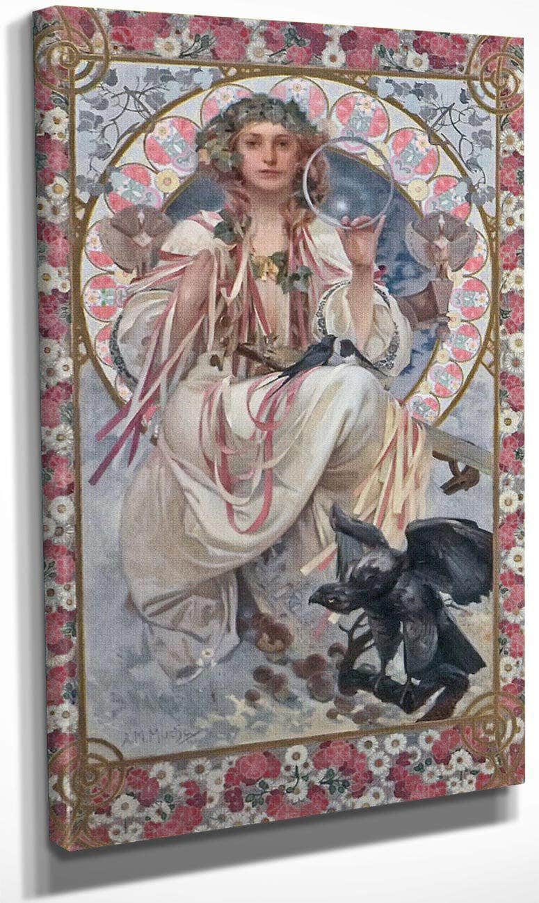 Portrait Of Josephine Crane Bradley As Slavia By Alphonse Mucha Fine Art Print