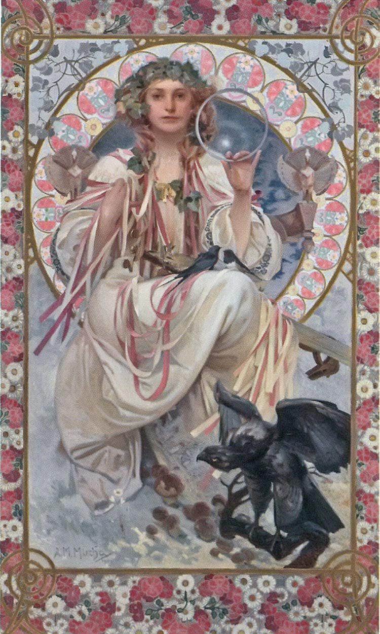 Portrait Of Josephine Crane Bradley As Slavia By Alphonse Mucha Fine Art Print