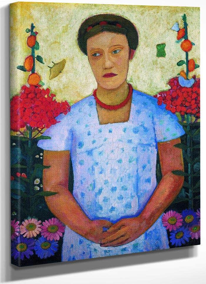 Portrait Of Lee Hoetger With Flowers 1906 By Paula Modersohn Becker Fine Art Print