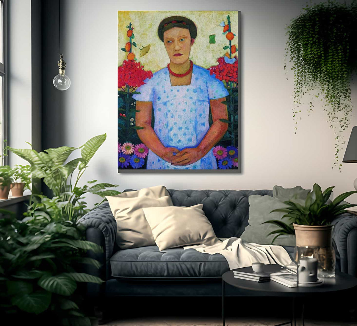 Portrait Of Lee Hoetger With Flowers 1906 By Paula Modersohn Becker Fine Art Print