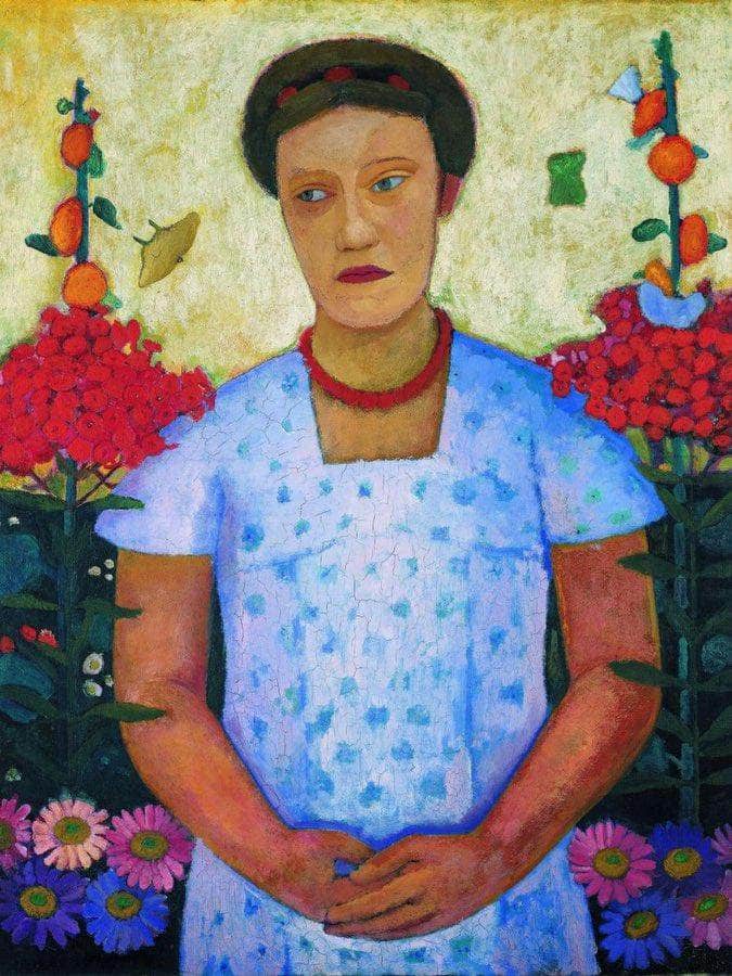 Portrait Of Lee Hoetger With Flowers 1906 By Paula Modersohn Becker Fine Art Print
