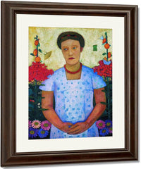 Portrait Of Lee Hoetger With Flowers 1906 By Paula Modersohn Becker Fine Art Print