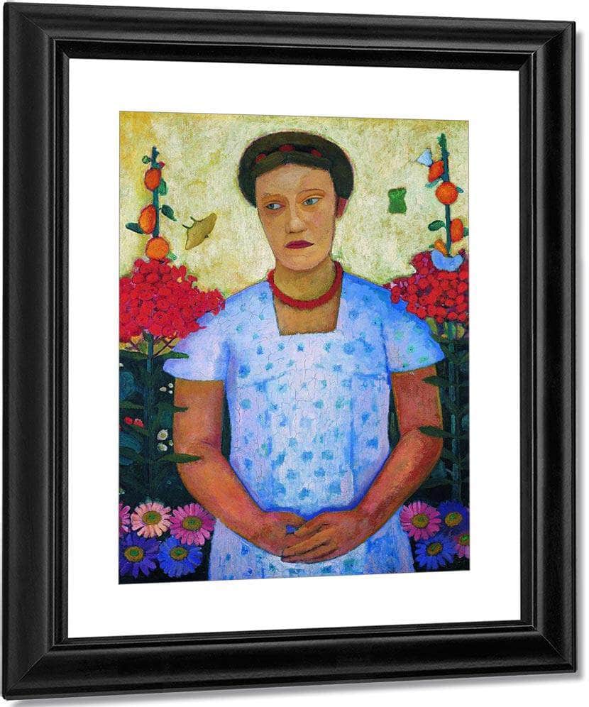 Portrait Of Lee Hoetger With Flowers 1906 By Paula Modersohn Becker Fine Art Print