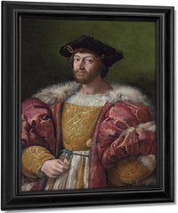 Portrait Of Lorenzo De Medici Duke Of Urbino Holding A Gold Box By Raphael Fine Art Print