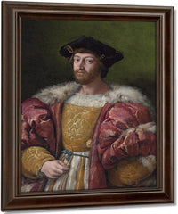 Portrait Of Lorenzo De Medici Duke Of Urbino Holding A Gold Box By Raphael Fine Art Print