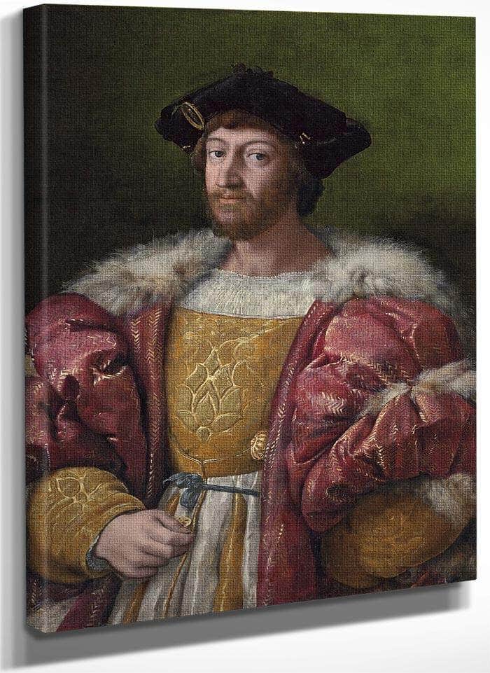 Portrait Of Lorenzo De Medici Duke Of Urbino Holding A Gold Box By Raphael Fine Art Print