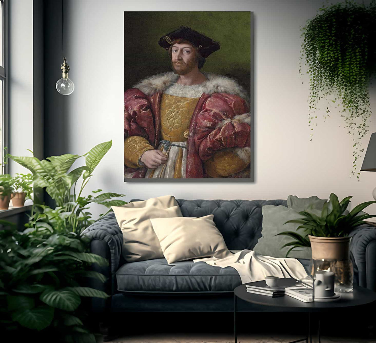 Portrait Of Lorenzo De Medici Duke Of Urbino Holding A Gold Box By Raphael Fine Art Print