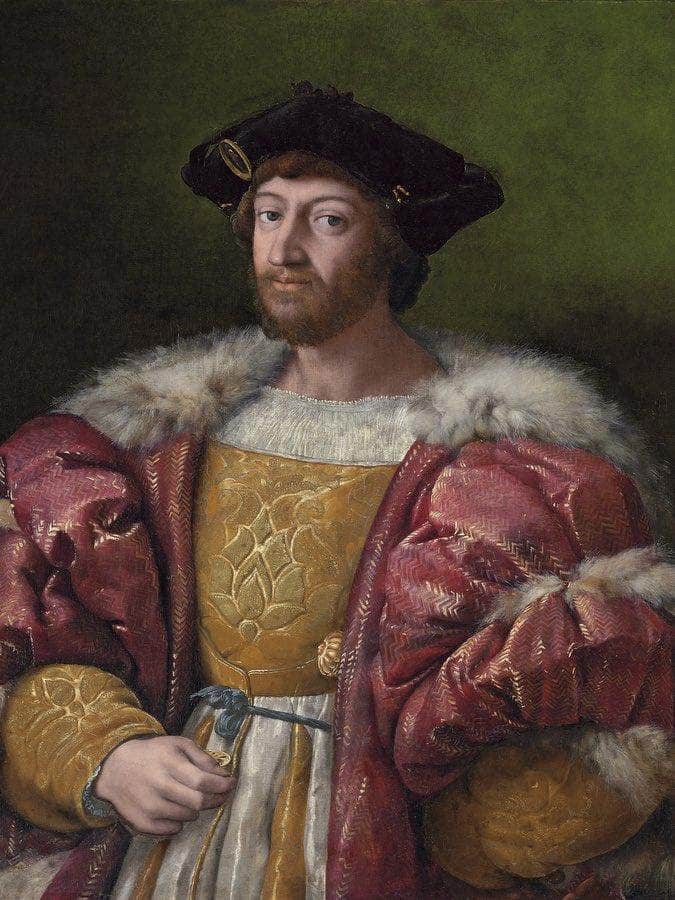 Portrait Of Lorenzo De Medici Duke Of Urbino Holding A Gold Box By Raphael Fine Art Print