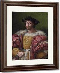 Portrait Of Lorenzo De Medici Duke Of Urbino Holding A Gold Box By Raphael Fine Art Print
