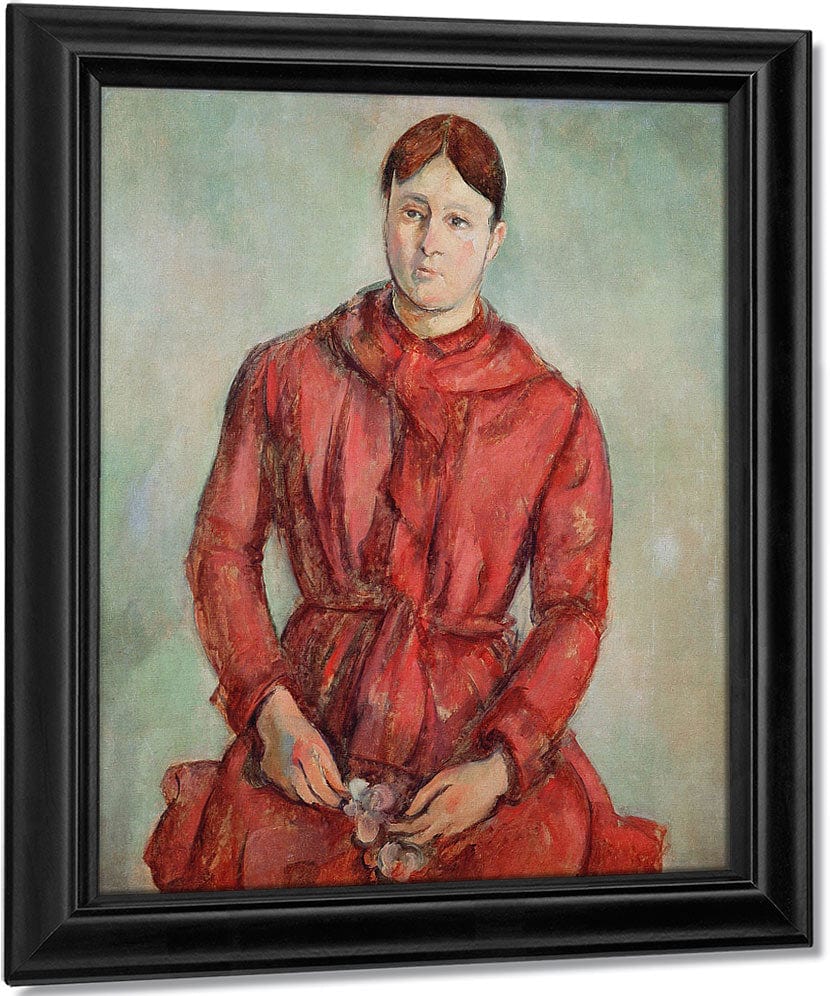 Portrait Of Madame Cezanne In A Red Dress By Paul Cezanne Fine Art Print