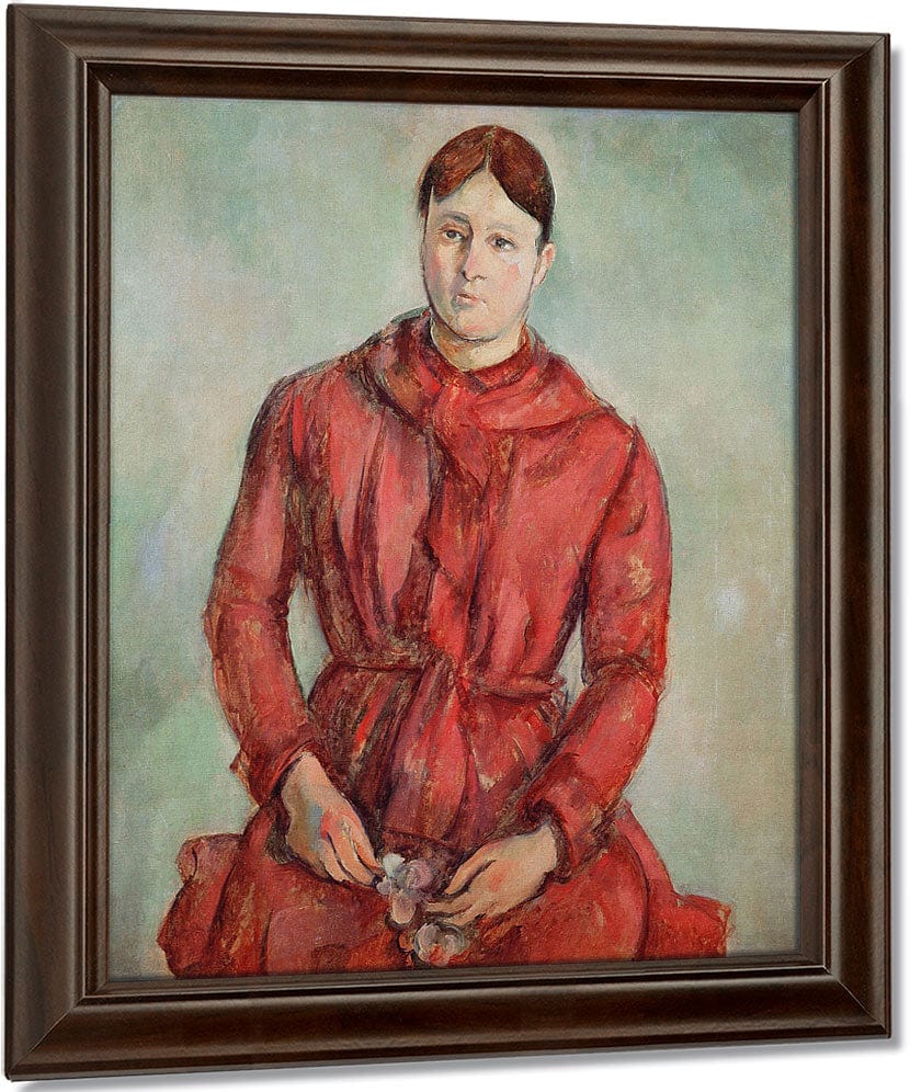 Portrait Of Madame Cezanne In A Red Dress By Paul Cezanne Fine Art Print