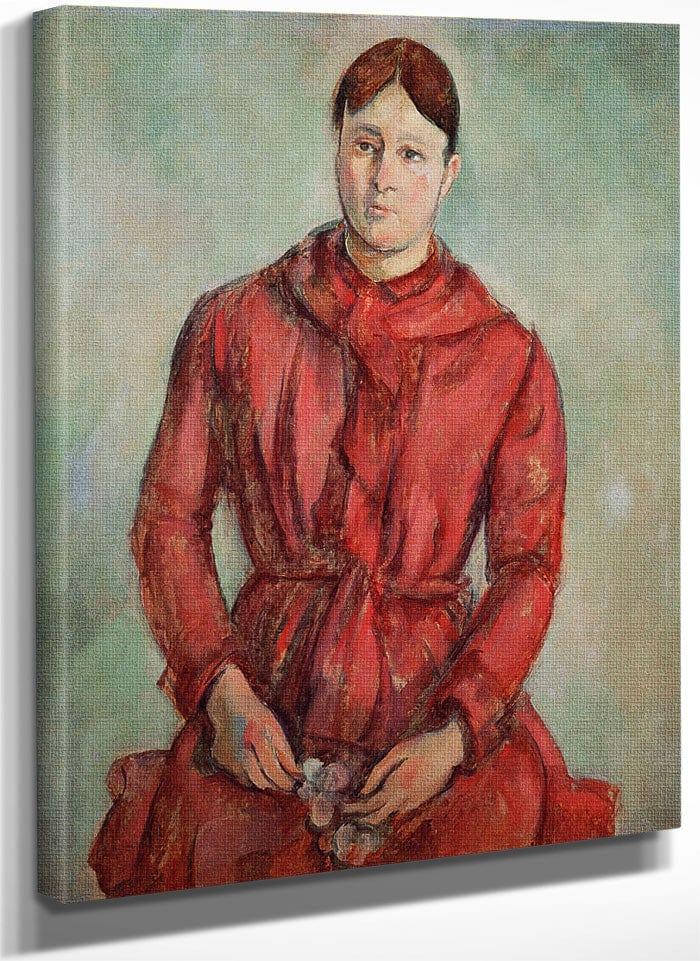 Portrait Of Madame Cezanne In A Red Dress By Paul Cezanne Fine Art Print