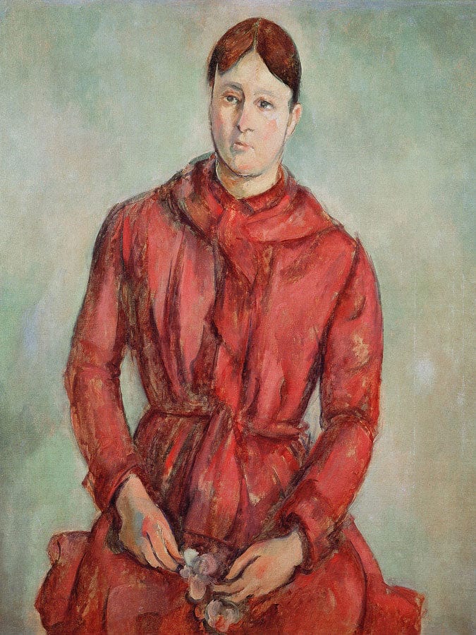 Portrait Of Madame Cezanne In A Red Dress By Paul Cezanne Fine Art Print