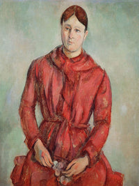 Portrait Of Madame Cezanne In A Red Dress By Paul Cezanne Fine Art Print