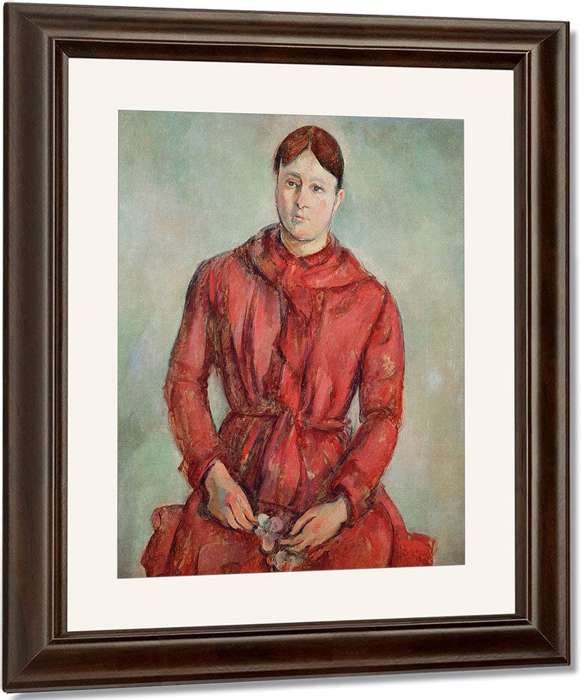 Portrait Of Madame Cezanne In A Red Dress By Paul Cezanne Fine Art Print