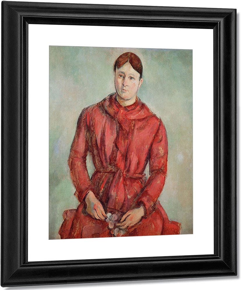 Portrait Of Madame Cezanne In A Red Dress By Paul Cezanne Fine Art Print