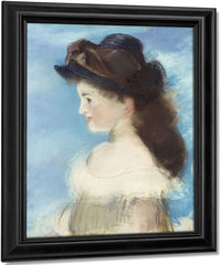 Portrait Of Mademoiselle Hecht Wearing A Hat, Seen In Profile By Edouard Manet Fine Art Print