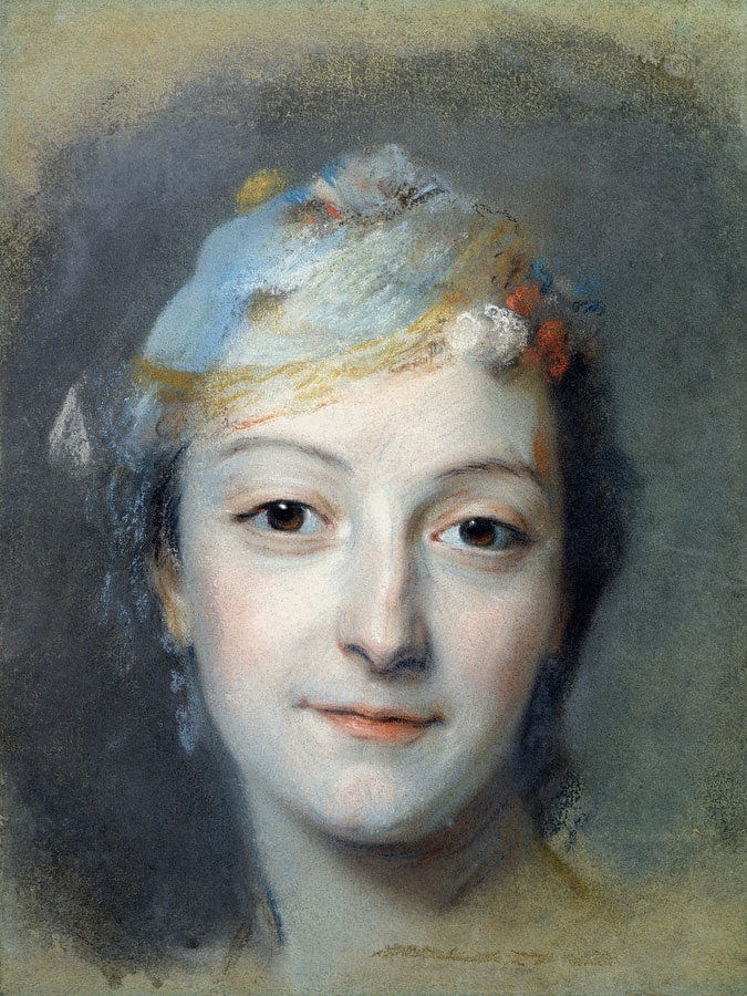Portrait Of Marie Fel (1713 78) By Maurice Quentin De La Tour Fine Art Print
