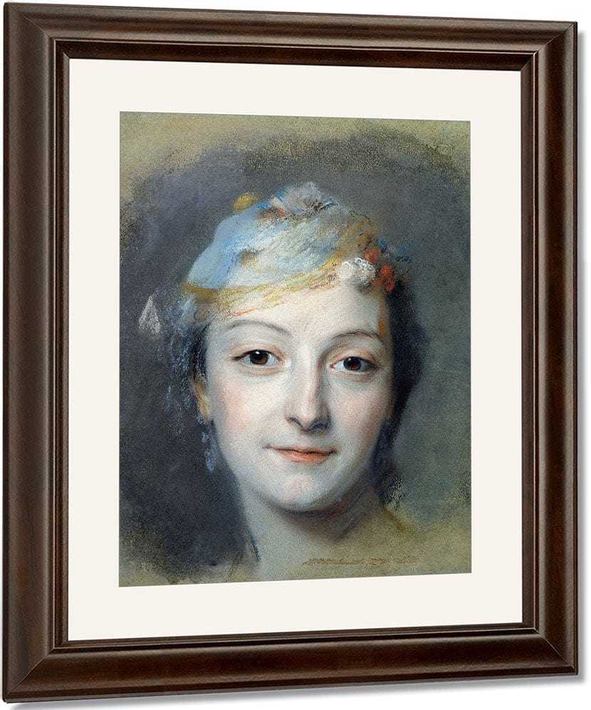 Portrait Of Marie Fel (1713 78) By Maurice Quentin De La Tour Fine Art Print