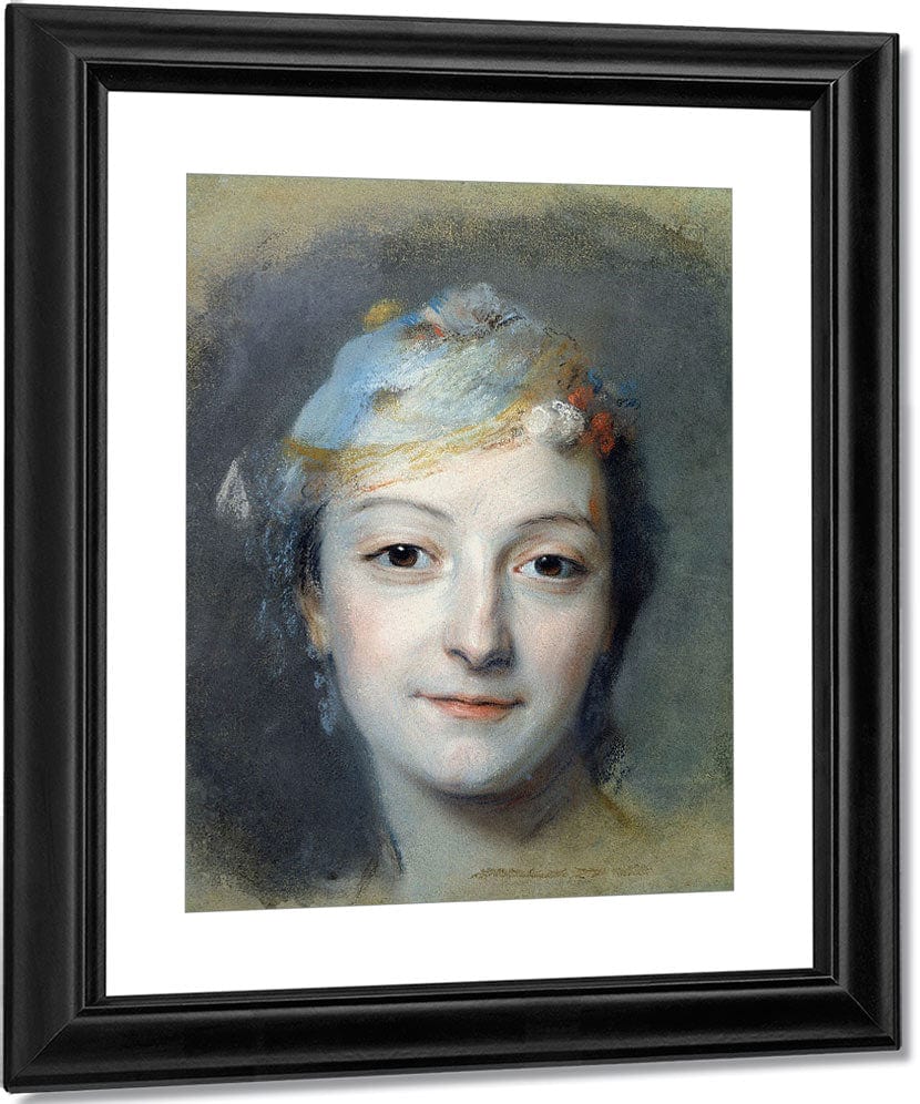 Portrait Of Marie Fel (1713 78) By Maurice Quentin De La Tour Fine Art Print