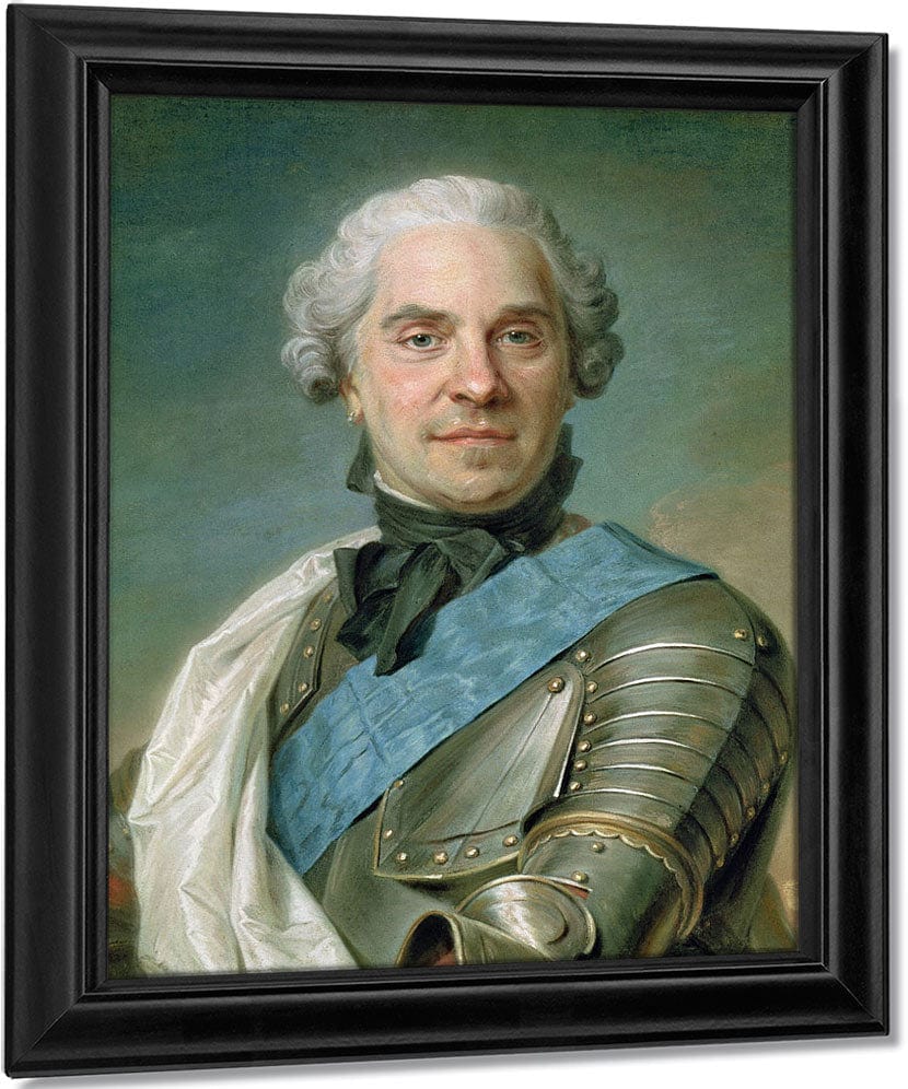 Portrait Of Maurice (1696 1750) Comte De Saxe By Maurice Quentin De La Tour Fine Art Print