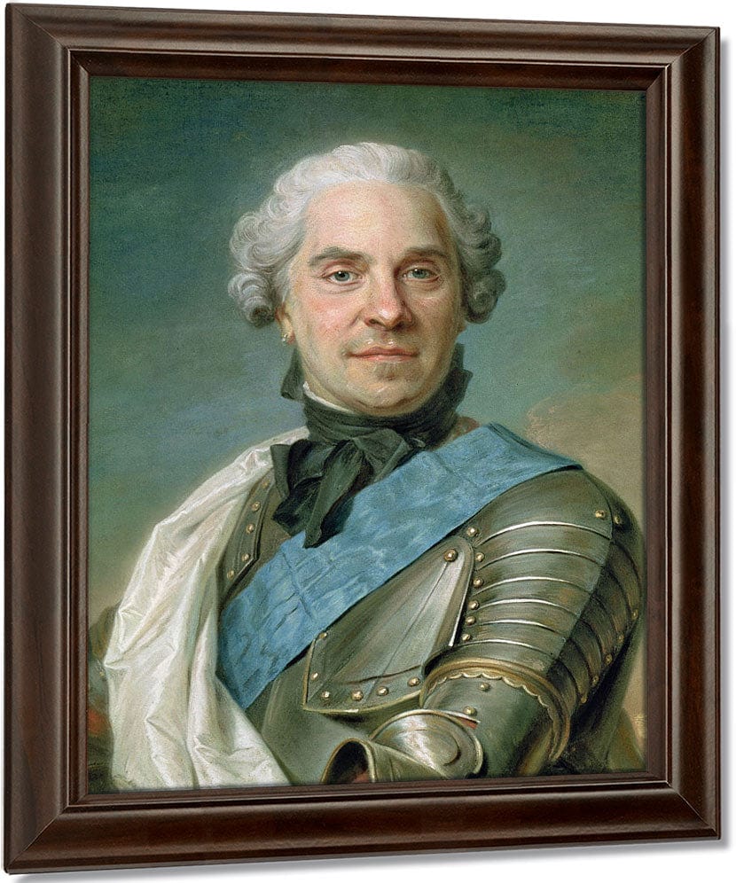 Portrait Of Maurice (1696 1750) Comte De Saxe By Maurice Quentin De La Tour Fine Art Print