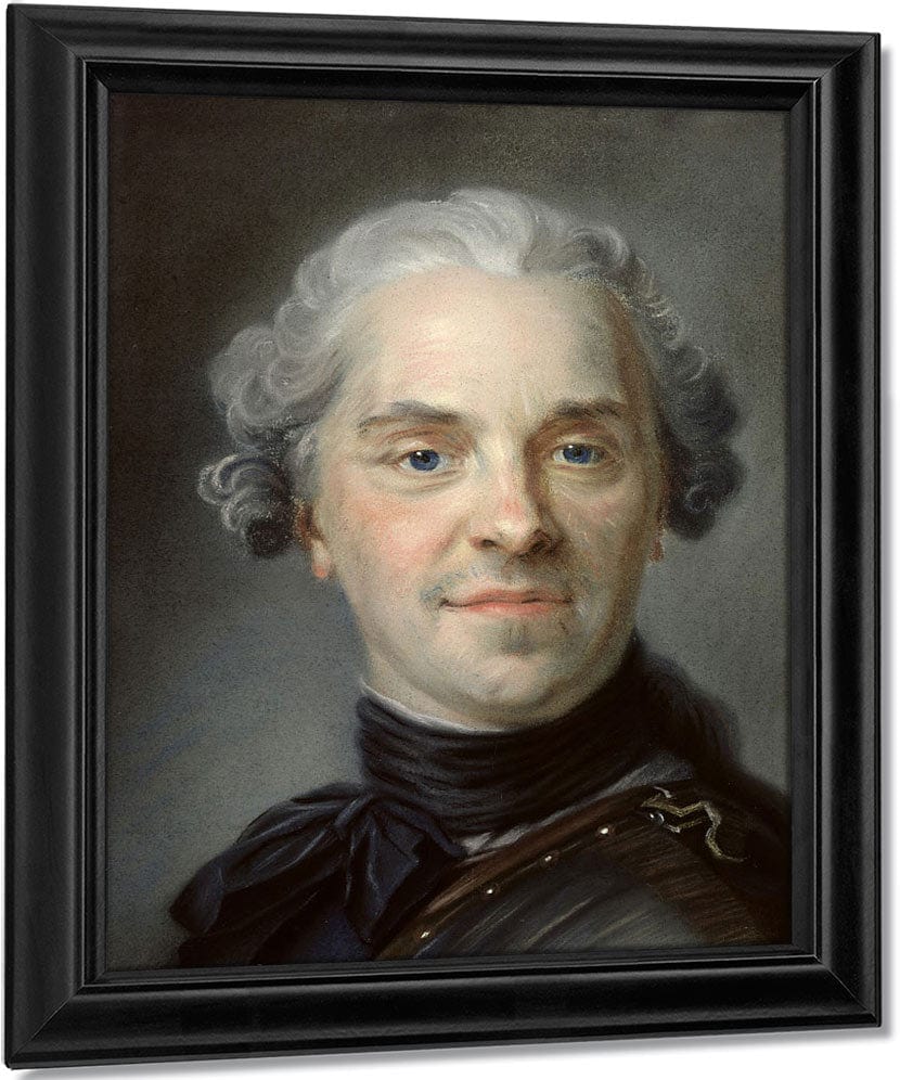 Portrait Of Maurice, Comte De Saxe (1696 1750) By Maurice Quentin De La Tour Fine Art Print