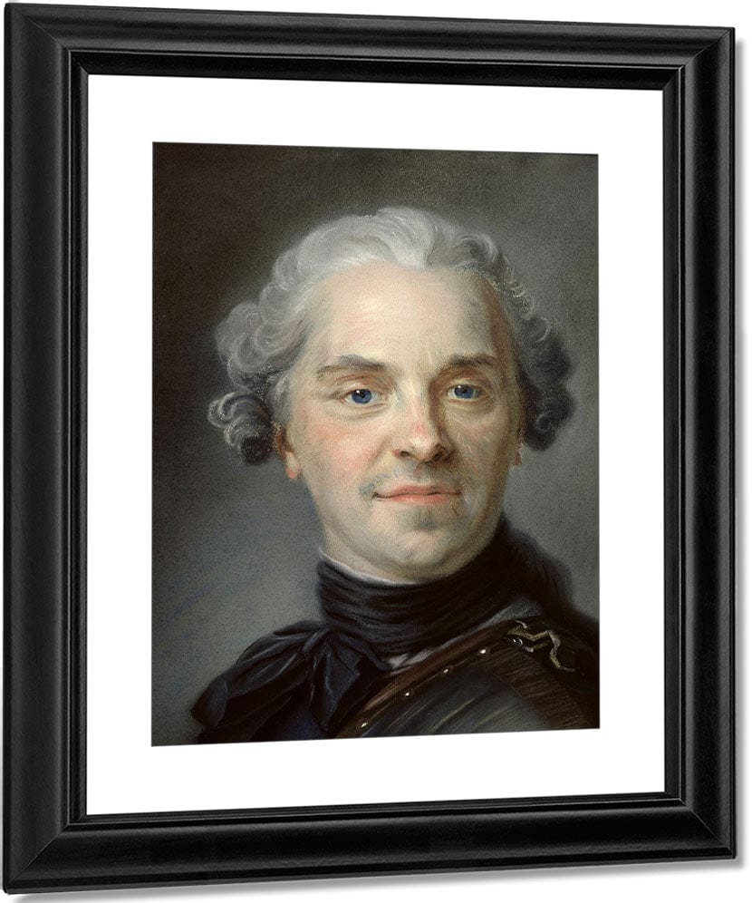 Portrait Of Maurice, Comte De Saxe (1696 1750) By Maurice Quentin De La Tour Fine Art Print
