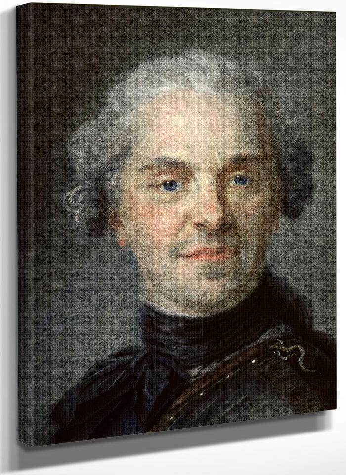 Portrait Of Maurice, Comte De Saxe (1696 1750) By Maurice Quentin De La Tour Fine Art Print
