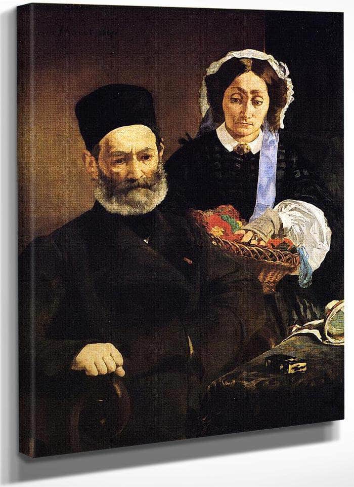 Portrait Of Monsieur And Madame Auguste Manet 1860 Oil On Canvas 110X90Cm Musee Dorsay Paris By Edouard Manet Fine Art Print