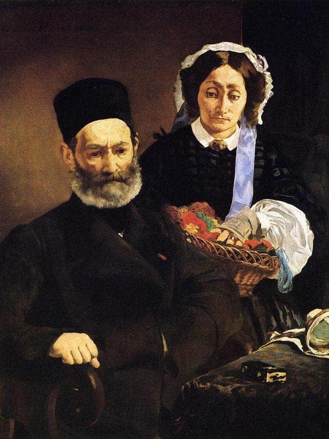 Portrait Of Monsieur And Madame Auguste Manet 1860 Oil On Canvas 110X90Cm Musee Dorsay Paris By Edouard Manet Fine Art Print