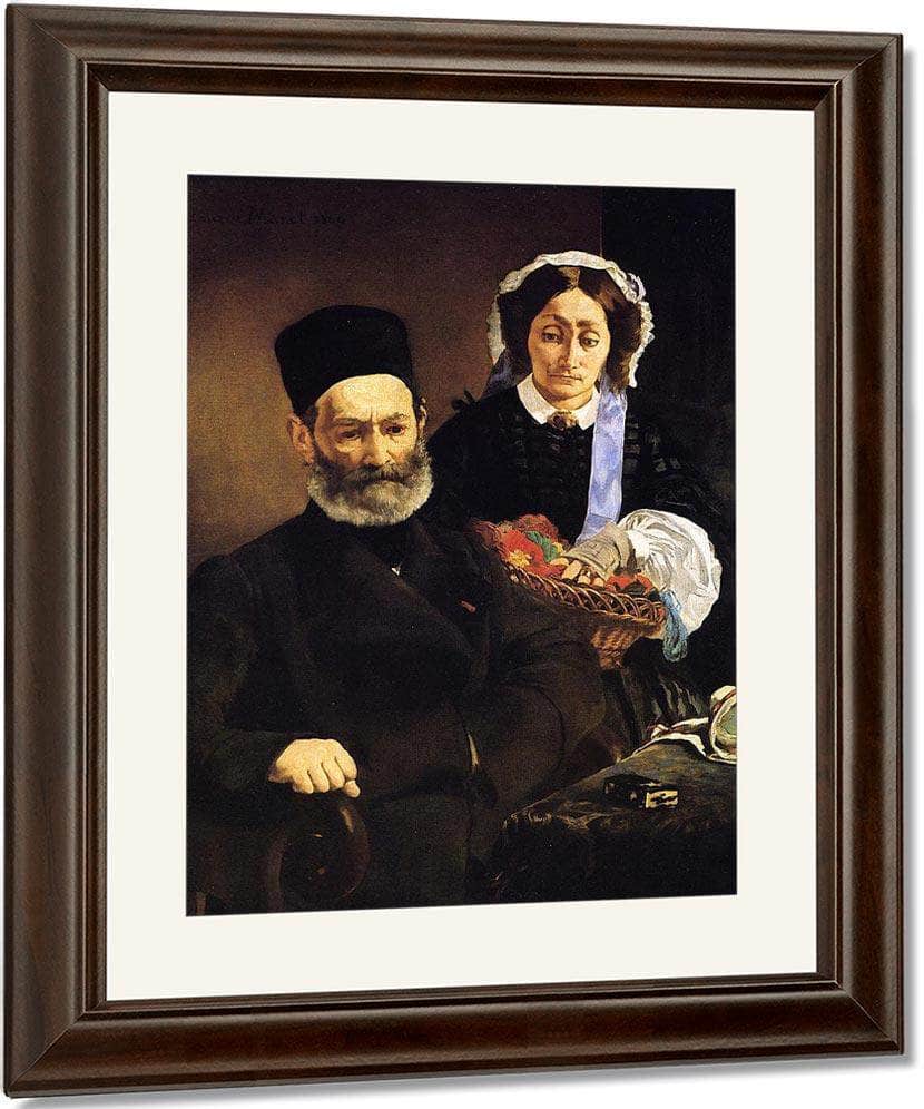Portrait Of Monsieur And Madame Auguste Manet 1860 Oil On Canvas 110X90Cm Musee Dorsay Paris By Edouard Manet Fine Art Print