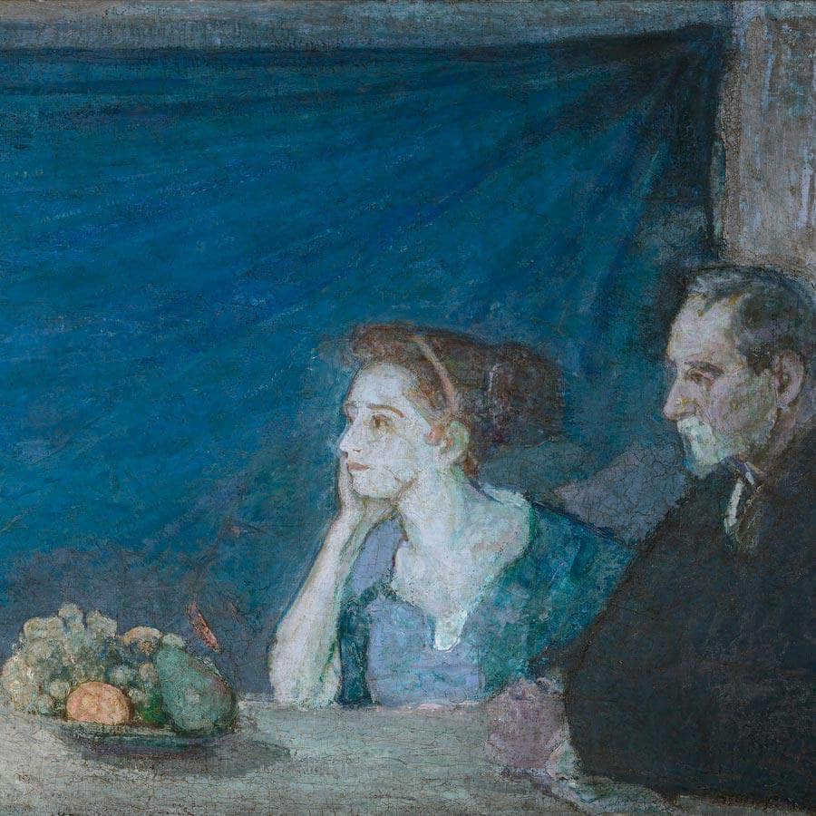 Portrait Of Mr. And Mrs. Atherton Curtis With Still Life By Henry Ossawa Tanner Fine Art Print