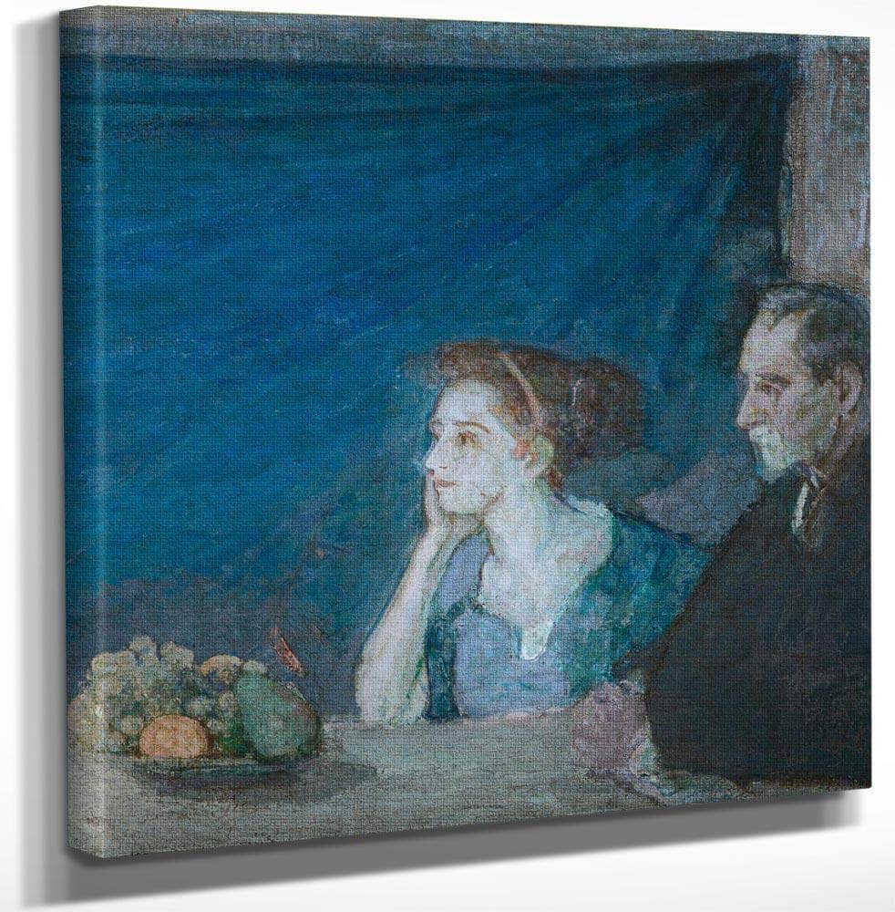 Portrait Of Mr. And Mrs. Atherton Curtis With Still Life By Henry Ossawa Tanner Fine Art Print