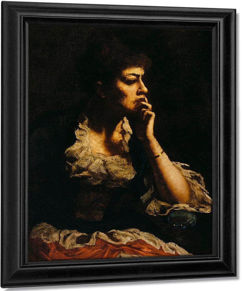 Portrait Of Mrs. Eastman Johnson By Eastman Johnson Fine Art Print