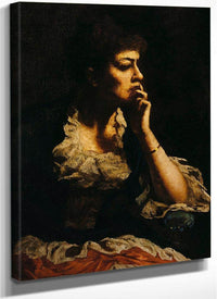 Portrait Of Mrs. Eastman Johnson By Eastman Johnson Fine Art Print