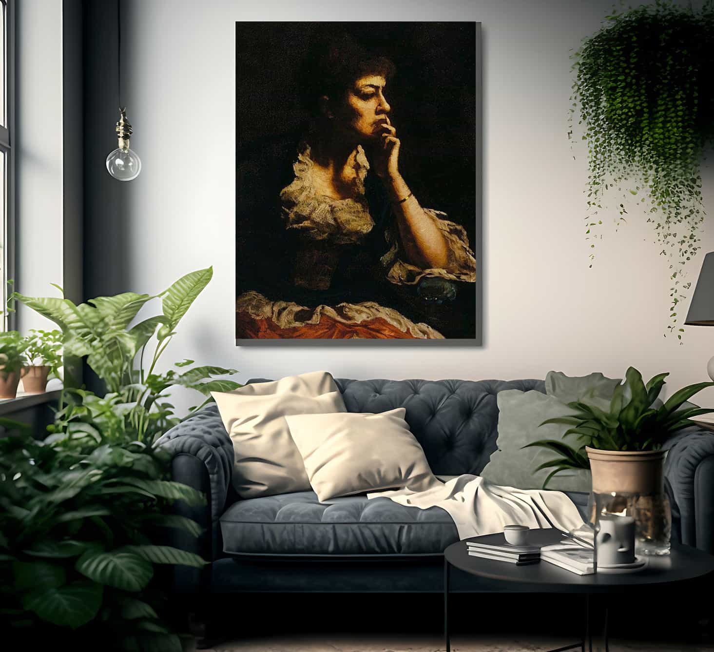 Portrait Of Mrs. Eastman Johnson By Eastman Johnson Fine Art Print
