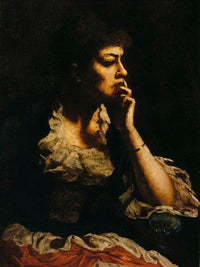 Portrait Of Mrs. Eastman Johnson By Eastman Johnson Fine Art Print