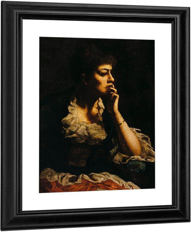 Portrait Of Mrs. Eastman Johnson By Eastman Johnson Fine Art Print
