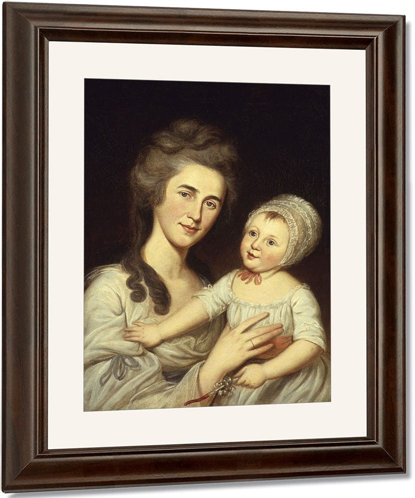 Portrait Of Mrs Robert Milligan (Sarah Cantwell Jones) And Her Daughter Catherine Mary By Charles Willson Peale Fine Art Print