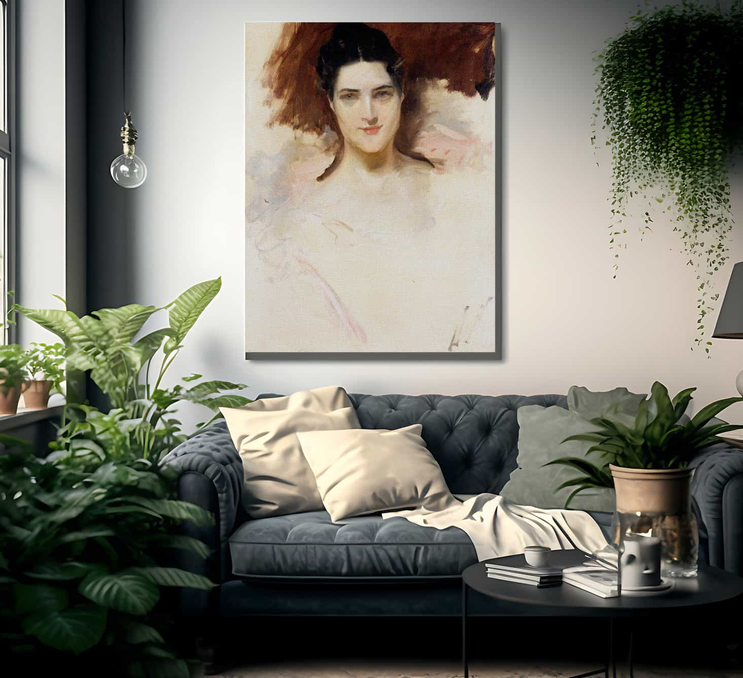Portrait Of Mrs William Clark By Chase William Merritt Fine Art Print