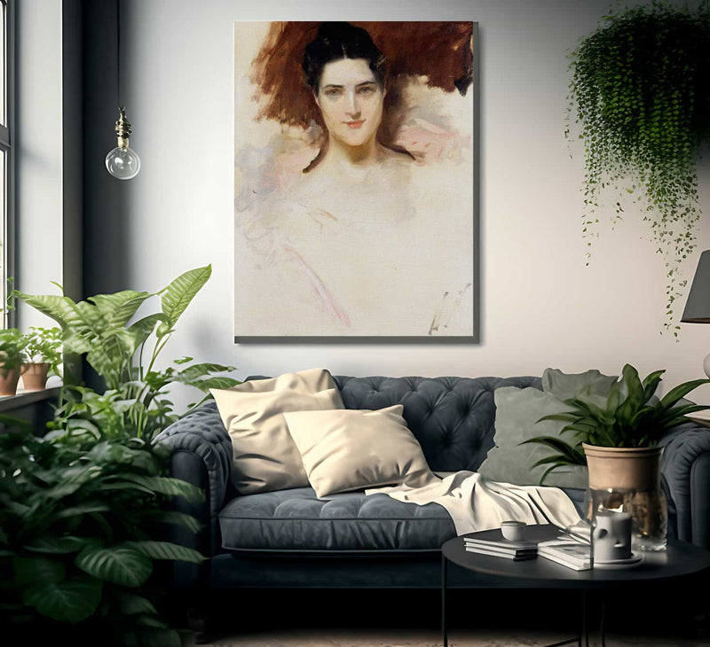 Portrait Of Mrs William Clark By Chase William Merritt Fine Art Print