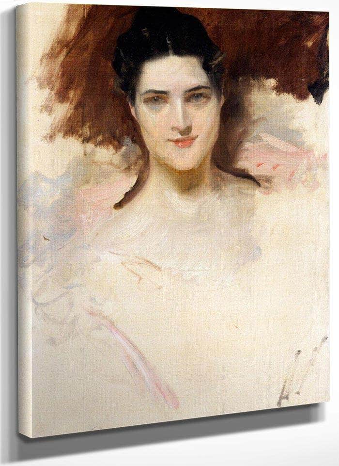 Portrait Of Mrs William Clark By Chase William Merritt Fine Art Print