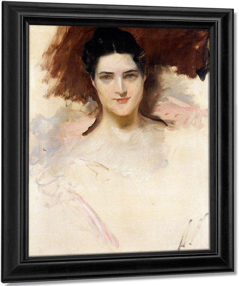 Portrait Of Mrs William Clark By Chase William Merritt Fine Art Print
